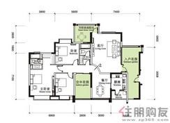 【耀凯·凤岭1号11、12#楼J户型】3室2厅2卫1厨2阳台