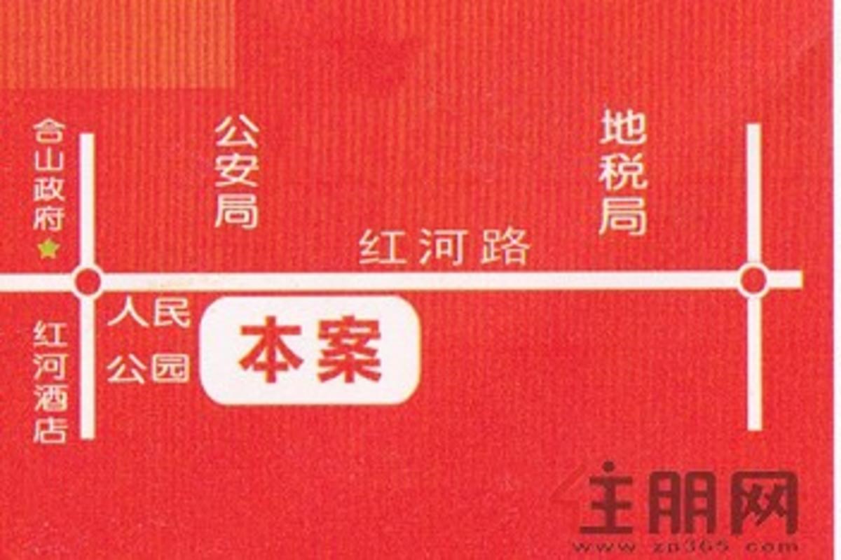 红河时代广场交通图  