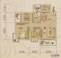 【叠景户型】3室2厅1卫1厨2阳台