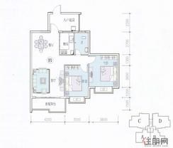 【6栋B户型】2室2厅1卫1厨1阳台