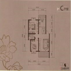 【C户型】2室2厅1卫1厨