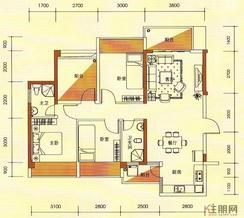 【昌泰水立方3#5#01号房户型】3室2厅2卫1厨3阳台
