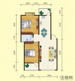 【C户型】2室2厅2卫1厨