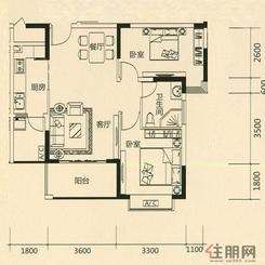 【荔枝湾A#2-9层02户型】2室2厅1卫1厨