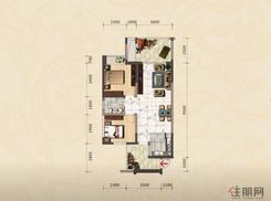 【AB1户型】1室1厅1卫1厨2阳台