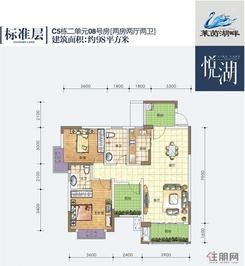 【[标准层]c5栋二单元08号房】2室2厅2卫1厨3阳台