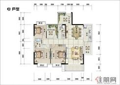 【天香国际---户型图-C】3室2厅2卫1厨