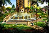 跌水瀑布效果图 