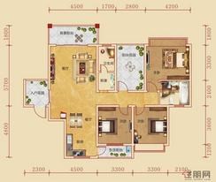 【户型底版4】3室2厅2卫1厨3阳台