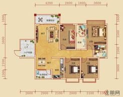 【户型底版5】4室2厅2卫1厨2阳台