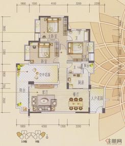 【B-18】3室2厅2卫1厨2阳台