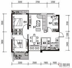 【双湾户型B-2】3室2厅1卫1厨2阳台