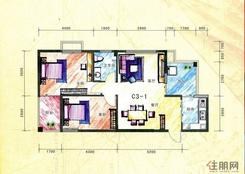 【13#C3-1户型】2室2厅1卫1厨