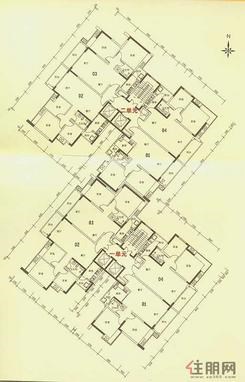 【2号楼一、二单元标准层】2室2厅1卫1厨2阳台