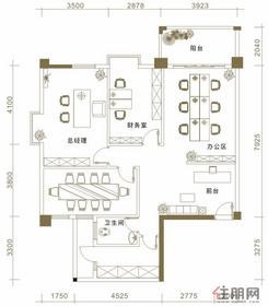 【2#楼A户型(办公)】3室2厅2卫1厨1阳台