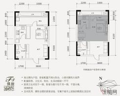 【山语城米拉公寓F8户型偶数层】1室1厅1卫1厨1阳台