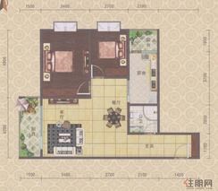 【D户型】2室2厅1卫1厨2阳台