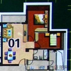 【A1栋01号房】2室2厅1卫1厨1阳台