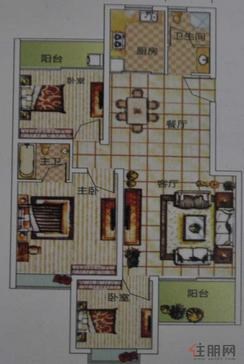 【B2-1户型】3室2厅2卫1厨2阳台