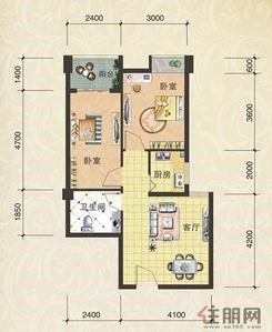 【14栋C2户型】2室2厅1卫1厨1阳台