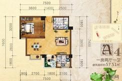 【A4户型】1室1厅1卫1厨1阳台