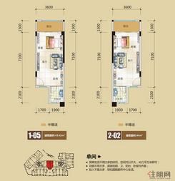 【城市经典2-02户型】1室1厅1卫1厨1阳台