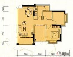 【香槟郡19#楼二单元03号房户型】3室2厅1卫1厨1阳台
