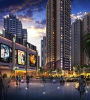 时代茗城沿街夜景