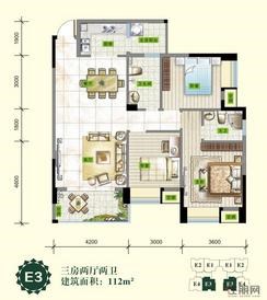 【E3】3室2厅2卫1厨2阳台