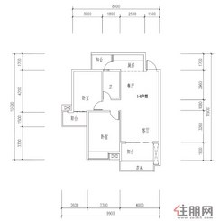 【87平方米两房】2室2厅1卫1厨3阳台