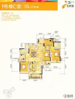 【1#楼C户型】5室2厅2卫1厨3阳台
