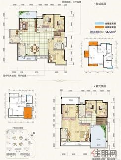 【二期复式底层、顶层C2-1户型】7室2厅4卫1厨4阳台