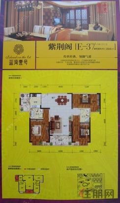 【9-1#楼（紫荆阁）E-3户型】3室2厅2卫