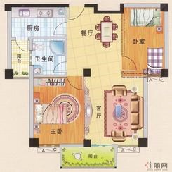 【1#楼B户型】2室2厅1卫1厨2阳台