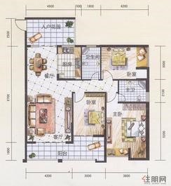 【F户型】3室2厅2卫1厨2阳台