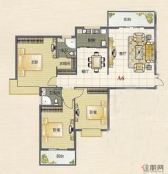 【A6户型】3室2厅2卫1厨2阳台
