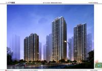 汇东星城三期中庭夜景透视图