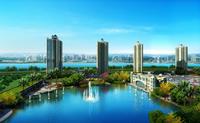 从湖看层次远景效果图