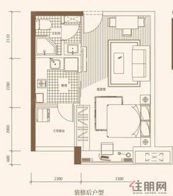 【1#楼公寓户型1室1厅1卫1厨】1室1厅1卫1厨