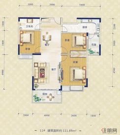 【H户型】3室2厅1卫1厨2阳台