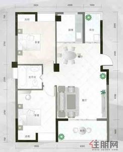 【华杰·赫尔馨居B1户型】2室2厅1卫1厨