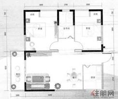 【华杰·赫尔馨居F1户型】2室2厅1卫1厨