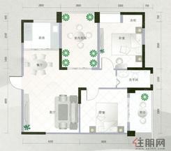 【华杰·赫尔馨居F2户型】2室2厅1卫1厨
