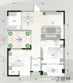 【华杰·赫尔馨居F6户型】2室2厅1卫1厨