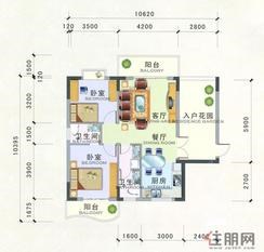 【A3户型图】2室2厅1卫1厨