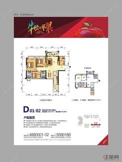 【D-01/02户型】2室2厅2卫1厨2阳台