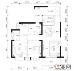 【翡翠园3/5#户型4】3室2厅2卫1厨2阳台