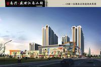 东北面沿街透视效果图