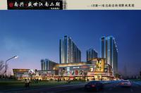 东北面沿街夜景效果图