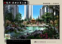 景观效果图——中央水系